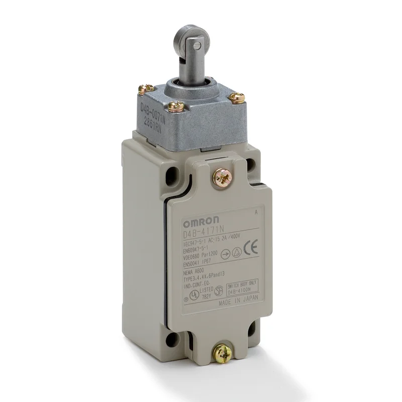 Safety limit switch, metal housing, 1NC/1NO, roller plunger