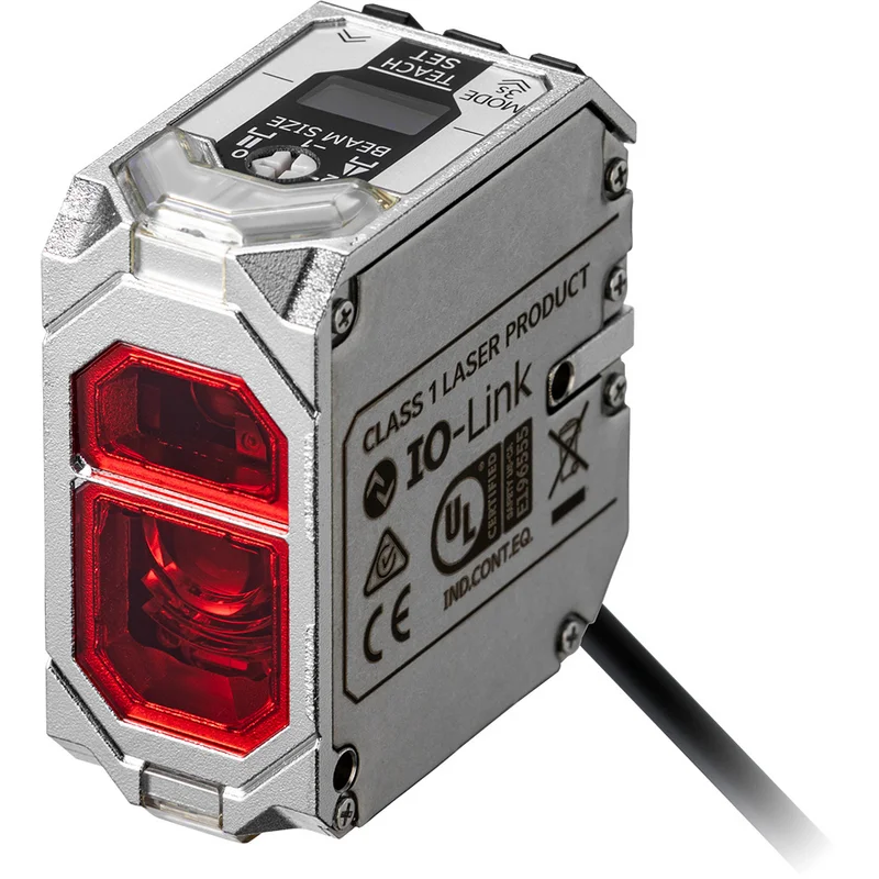 Photoelectric sensor, aluminum die cast (chrome plating) case, red laser