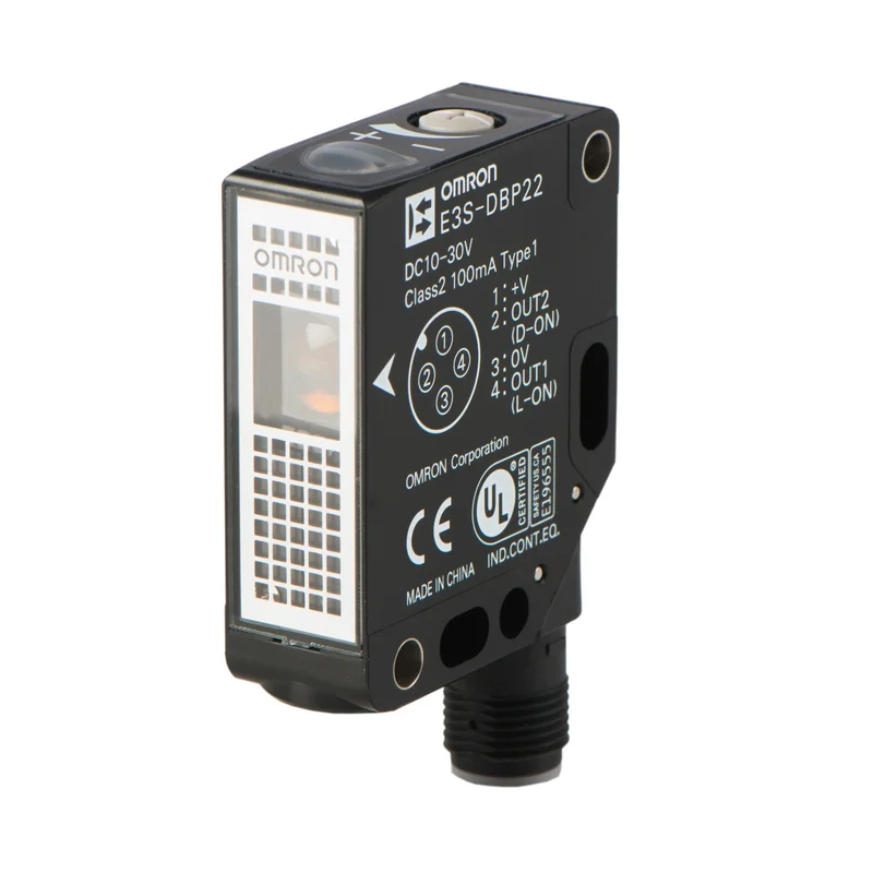 Photoelectric sensor, rectangular shape, red LED, object detection