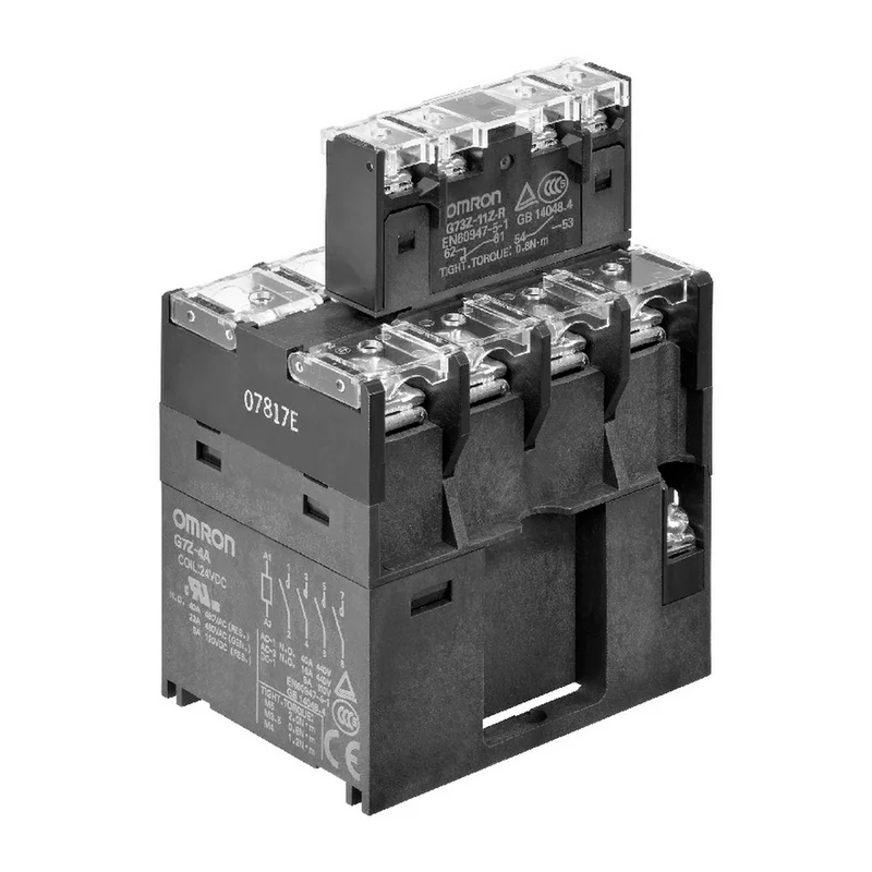 Power relay, DIN rail, 40 A/pole, 2 NO/2 NC + aux contacts