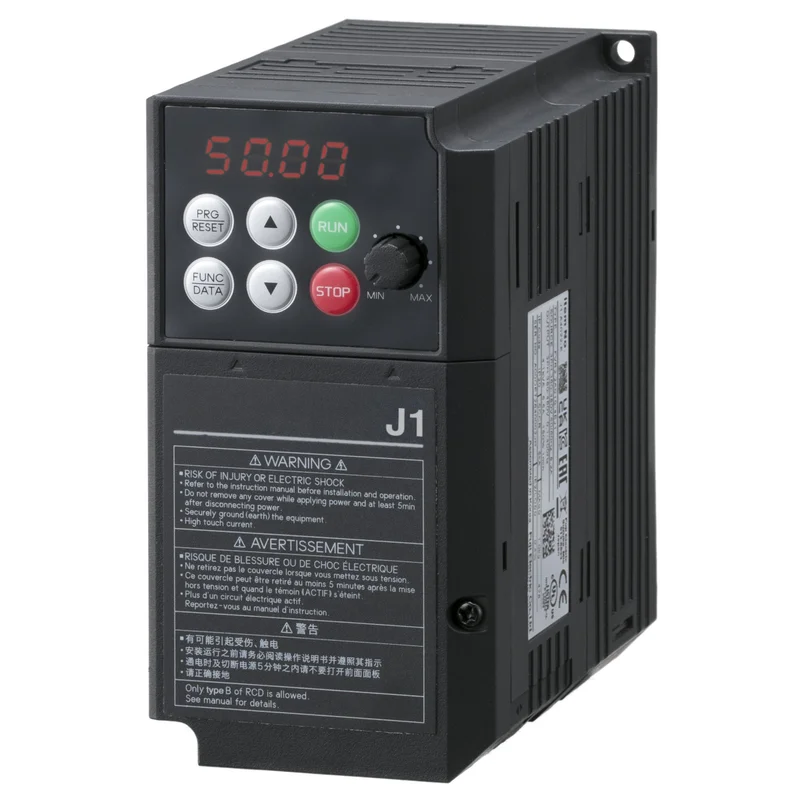 J1 AC Drive, 0.75 kW, 4.2 A, 200 VAC, single-phase, output frequency