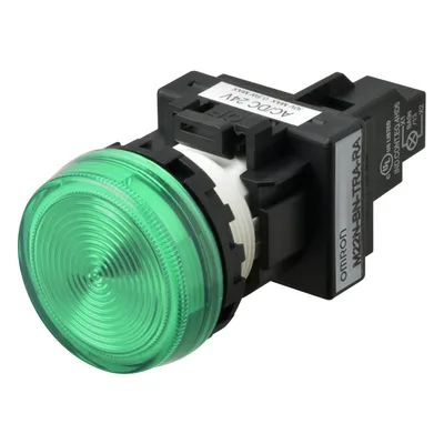 Green LED indicator green button