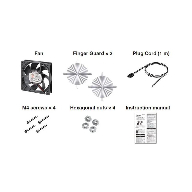 AC axial fan, plastic, 92x38, high speed, 2 finger guards