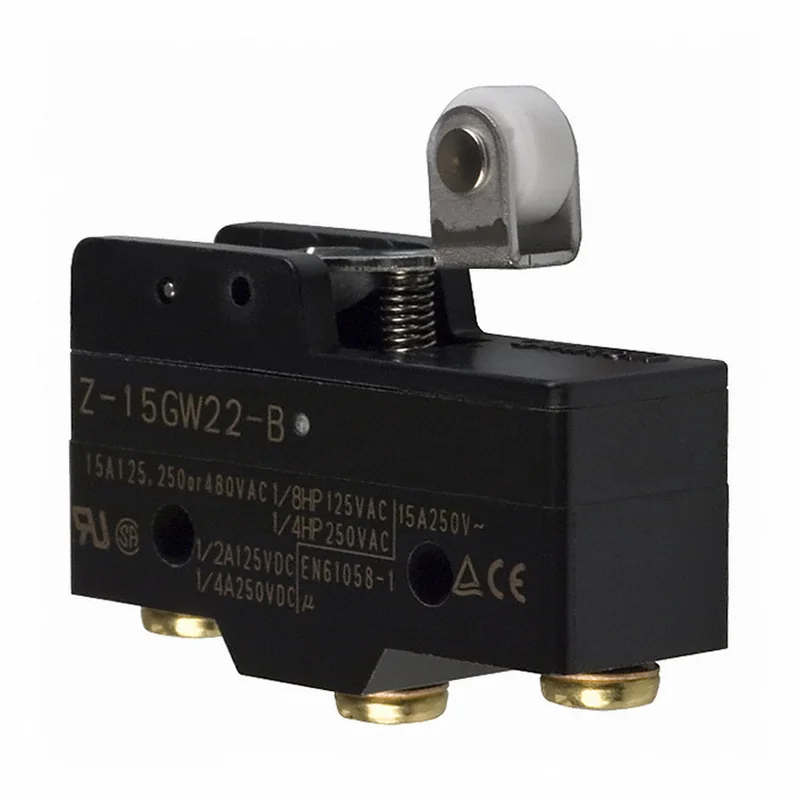 Standard switch, short roller lever, SPDT, 15 A